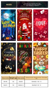 Set di striscioni decorativi per porte con temi multipli e specifiche dettagliate sulle dimensioni