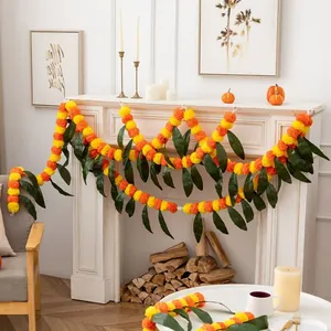 Artificial marigold garland for Indian wedding and Day of the Dead festival decoration