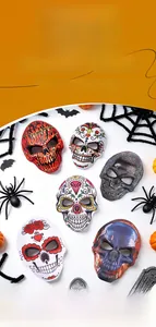 Collection de masques de crâne d'Halloween pour le cosplay du Jour des Morts avec motifs