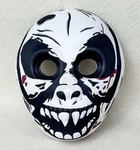 Detailed digital print close-up of a Day of the Dead skeleton mask for cosplay parties