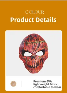 Gros plan d'un masque de crâne d'horreur avec impression numérique pour cosplay Halloween