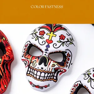 Masque de crâne du Jour des Morts mexicain avec impression numérique colorée pour cosplay