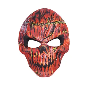 Masque de crâne effrayant avec impression de feu pour le cosplay du Jour des Morts et Halloween