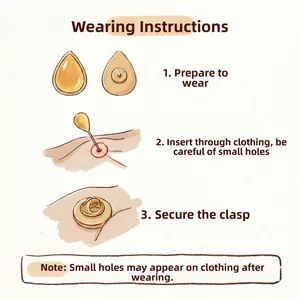 Detailed illustration showing three steps to fasten the zinc alloy sugar skull pin