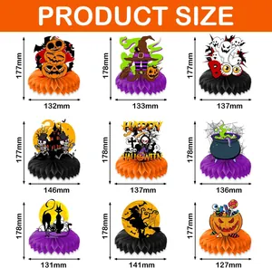 Halloween honeycomb centerpieces dimensions 177x132mm for Day of the Dead party.