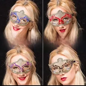 Elegant masquerade masks with intricate lace patterns in various colors for parties