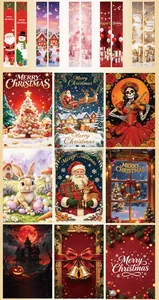 Detailed collection of festive banners for Christmas, Halloween, and Day of the Dead