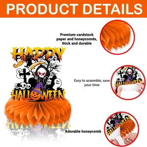 Halloween Grim Reaper skull honeycomb tabletop centerpiece with easy assembly details