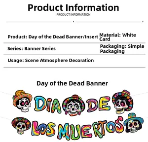 Product information and details of Dia de Los Muertos festive party banner set
