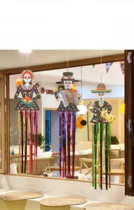 Day of the Dead skeleton hanging decorations for outdoor Halloween party layout