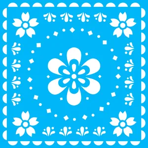 Light blue Mexican Day of the Dead floral pattern design for party napkins and plates