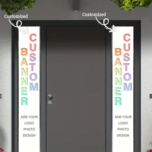 Detail of customizable vertical door banners for Halloween and Day of the Dead décor