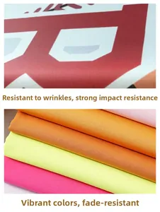 Close-up of durable wrinkle-resistant fabric with vibrant fade-resistant colors for banners