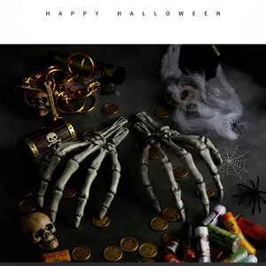 Décorations de mains de squelette réalistes et accessoires pour décor d'Halloween