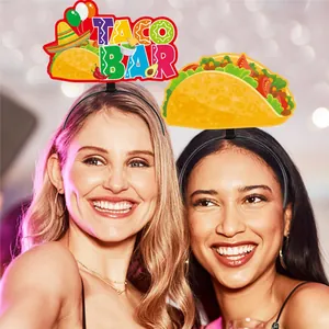 Creative funny Mexican Cinco de Mayo party headbands with Taco and Taco Bar designs