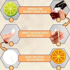 Step-by-step assembly instructions for Cinco De Mayo tropical party photo props