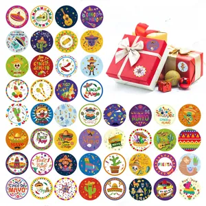 Set mit 96 mexikanischen Cinco de Mayo Stickern, 48 festliche Designs für Geschenke