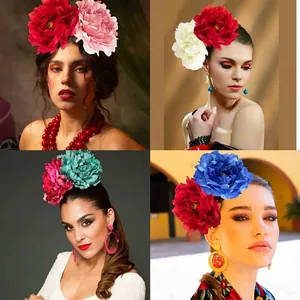 Large 12cm simulation camellia flower headband for carnival and bridal hair styling