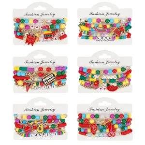 Cinco De Mayo Perlen Stretch Armband Set Mexikanische Chili Sombrero Pinata Anhänger Armband Fiesta Party Schmuck Für Damen