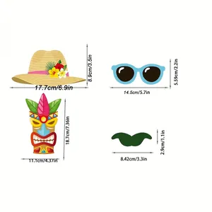 Hawaiian party photo booth props with size dimensions