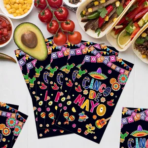 Detailed view of Cinco de Mayo napkins with vibrant Mexican holiday party patterns