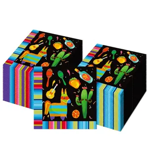 Mexican Cinco De Mayo Festive Party Napkins Disposable Printed Decorative Paper Tableware For Holiday Celebration