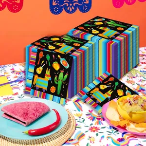 Serviettes en papier jetables sur le thème de Cinco de Mayo pour décorations de fête mexicaine