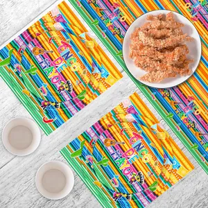 Juego de vajilla desechable Fiesta mexicana con platos y vasos de Cinco de Mayo