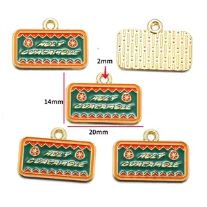 Holy Guacamole enamel charm pendant with 14x20mm dimensions for DIY jewelry making