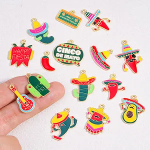 Colorful Mexican theme enamel charms for DIY jewelry making Cinco de Mayo style