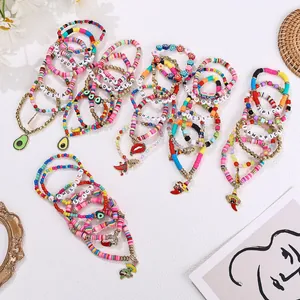 Festliche Cinco de Mayo Perlenarmband-Sets mit mexikanischen Chili- und Avocado-Anhängern