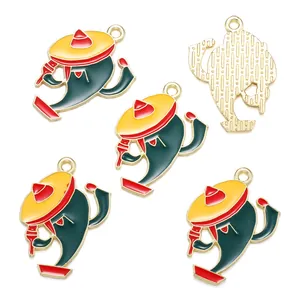 Colorful Mexican Carnival dancing chili enamel charms for DIY jewelry making