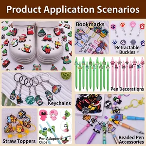 Versatile PVC soft rubber charms for shoes, pens, bookmarks, and keychains in various designs