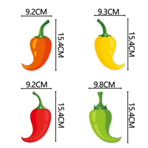 Dimensions for vibrant chili pepper spiral hanging ornaments for Mexican party decor