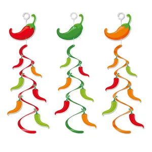 Mexican Fiesta chili pepper spiral hanging decorations for party and birthday events