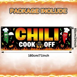Mexican Chili Cook Off banner for party decoration 180x60cm large wall backdrop