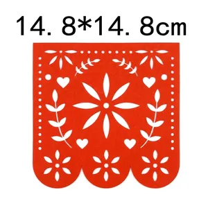 Gros plan de la décoration de bannière en feutre mexicain orange de 14,8 cm pour fête