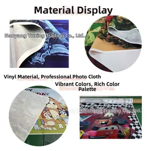 Macro view of professional vinyl material for durable party backdrops and banners