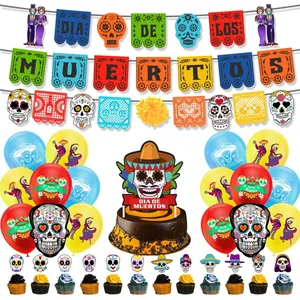 Kit decorazioni festa messicana Giorno dei Morti con striscioni e palloncini