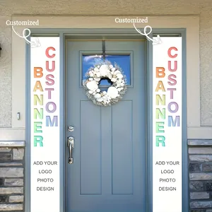 Customizable vertical porch banners for Mexican party and holiday home decorations