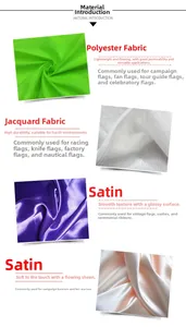 Detailed view of polyester and satin fabric textures for Mexico hand-held flags