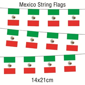 Detaillierte Spezifikationen mexikanischer Wimpel, 25 Flaggen pro 8m Schnur für 2026