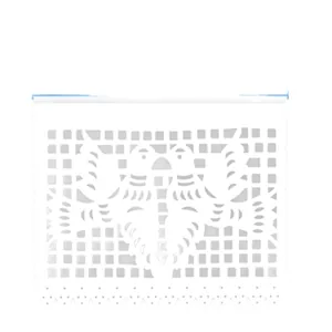 White Mexican Papel Picado felt banner for wedding and carnival party decor