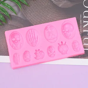 Molde de Silicona de Calavera de Halloween Mano de Esqueleto Fondant Rosa Chocolate DIY Decoración de Repostería Fiesta Hogar