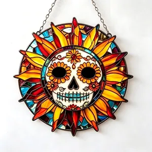 Day of the Dead sun catcher acrylic sugar skull sun ornament for window decor