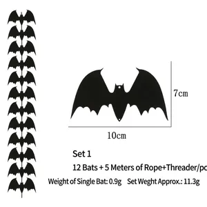 Dimensioni e contenuto della confezione della ghirlanda di pipistrelli di Halloween