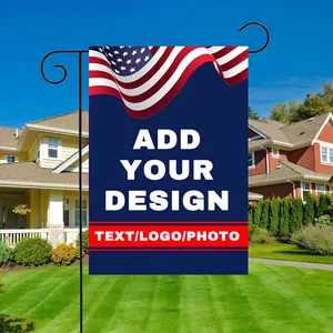 Customizable American flag garden banner for outdoor patio and residential lawn decoration
