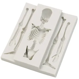 Détail du moule en silicone squelette humain pour décoration de gâteau d'Halloween