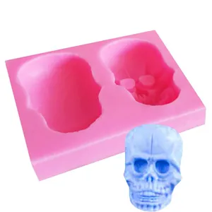Professional Halloween skull mask silicone mold for DIY chocolate and cake fondant decoration