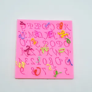 Moule en silicone rose alphabet et chiffres pour décoration de gâteaux et loisirs DIY